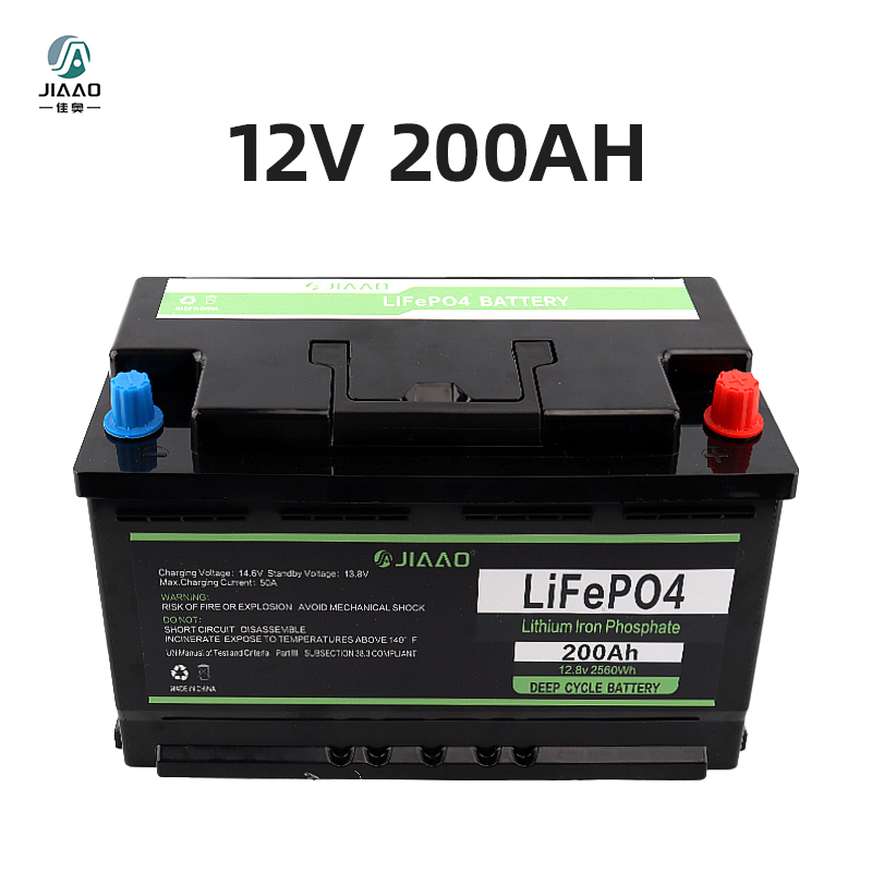 Batería de litio de fosfato férrico Jiao lifepo4 12v 100 / 200ah RV batería de litio Bluetooth de ciclo profundo para buques